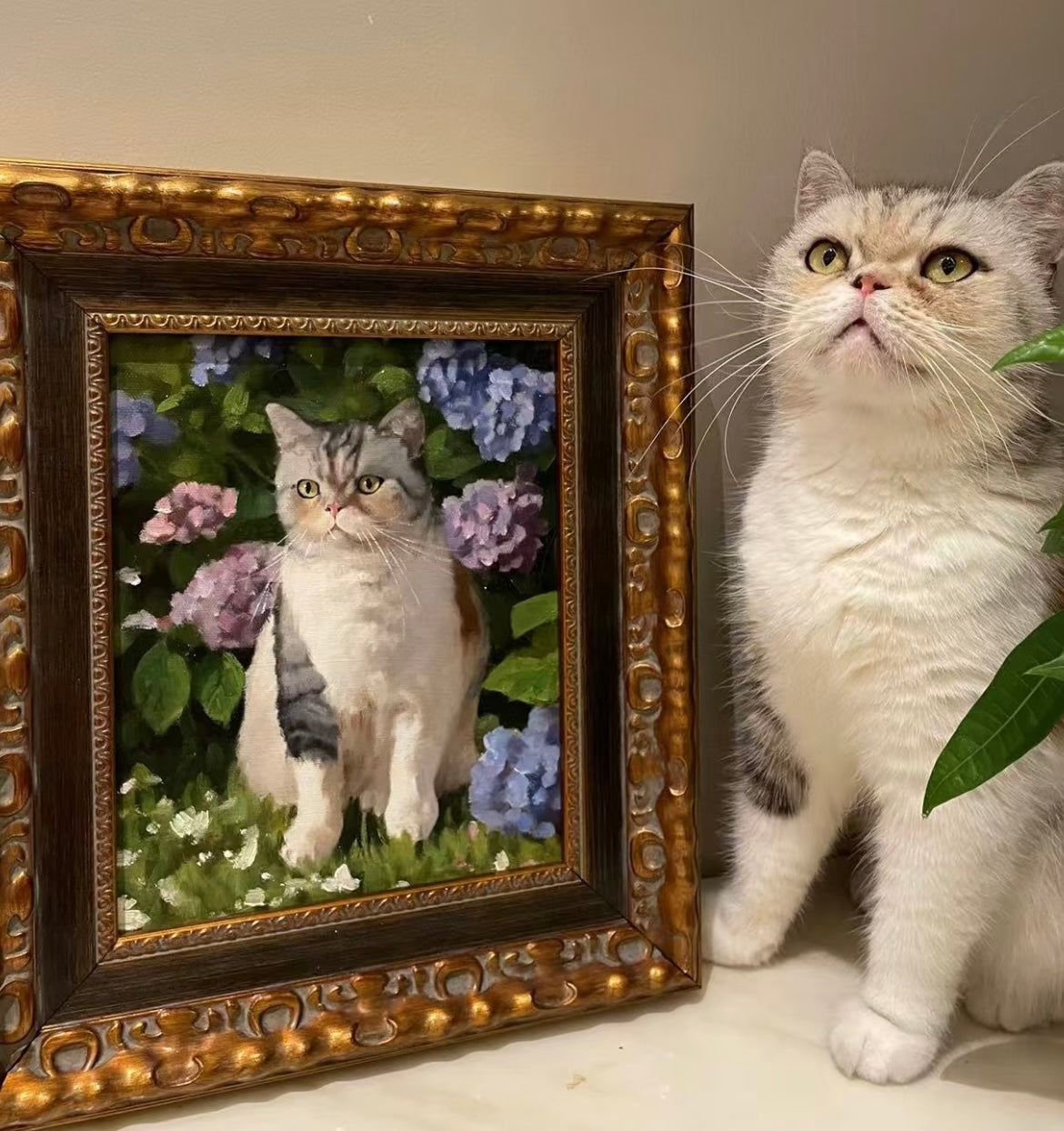 Hand-Painted Pet Oil Portrait