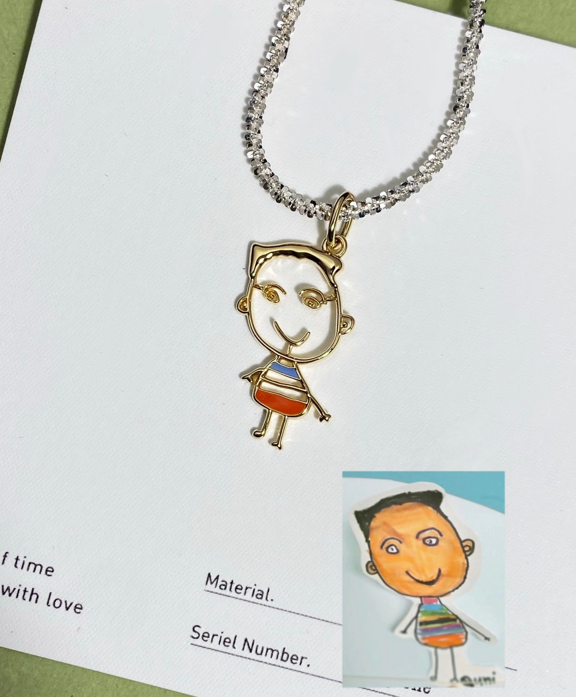 18K Gold Little Artist Pendant Necklace