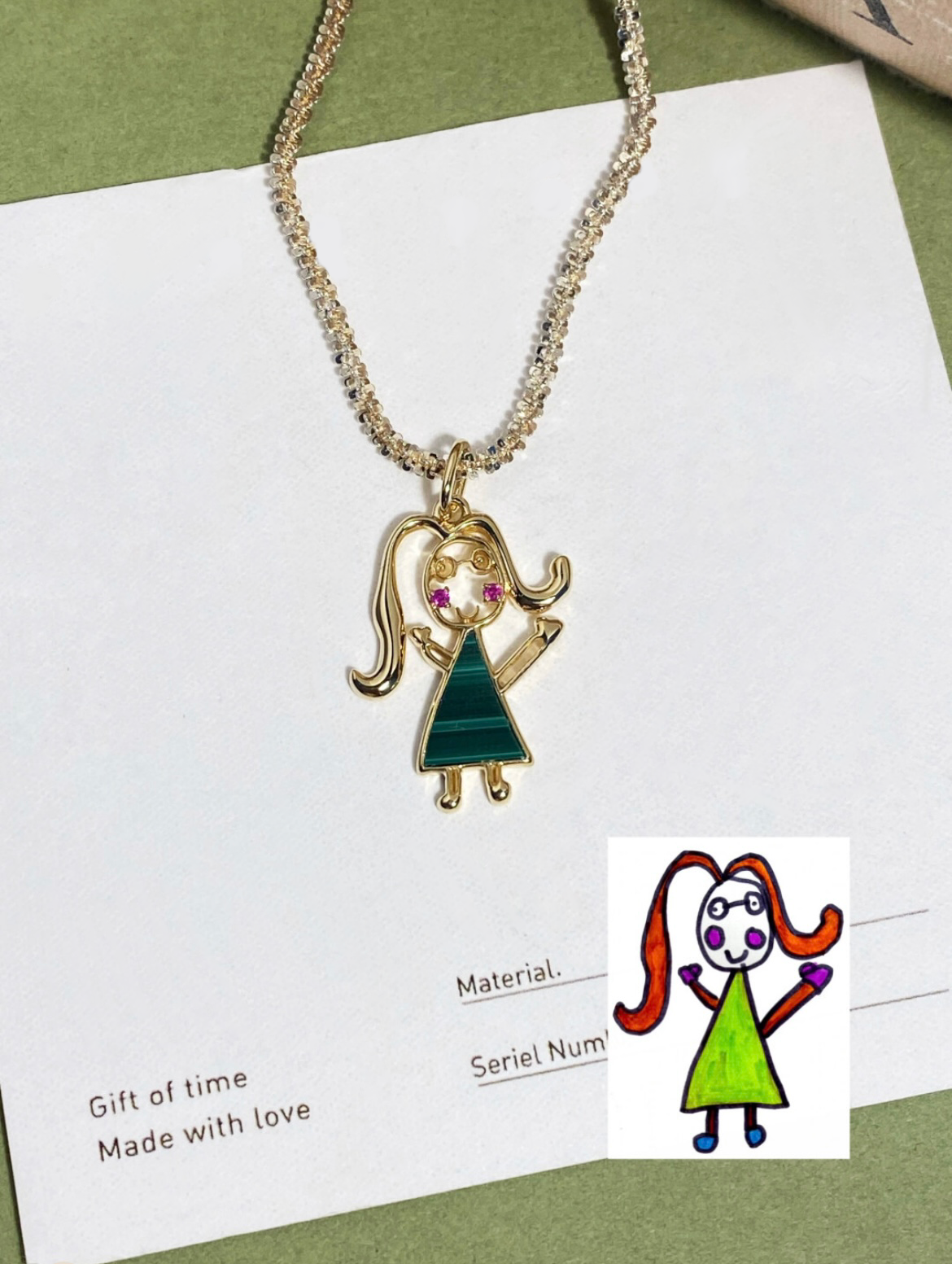 18K Gold Little Artist Pendant Necklace